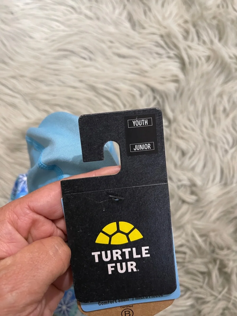 Turtle Fur Kids Light Blue & Blue Patterned Neck Gaiter